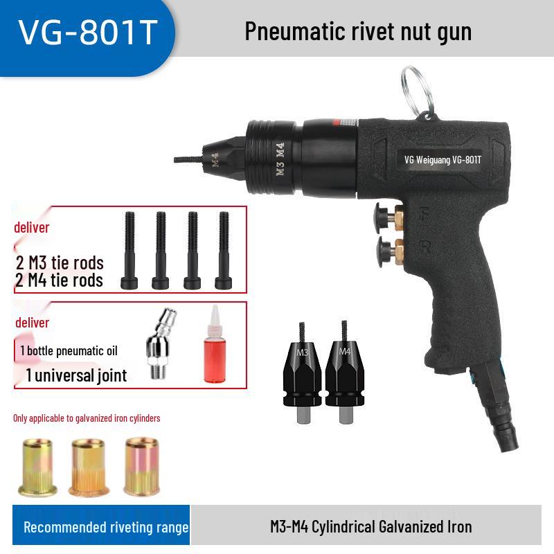 Taiwan Naiwei Industrial Grade Automatic Rivet Nut Gun - Pneumatic Hydraulic Stainless Steel