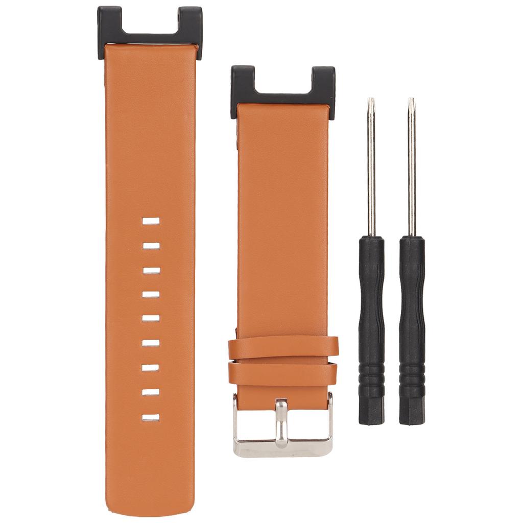 Leather Watch Band Wrist Watch Bands Double Sided Smartwatch Strap Replacement for Amazfit T Rex ProBrown