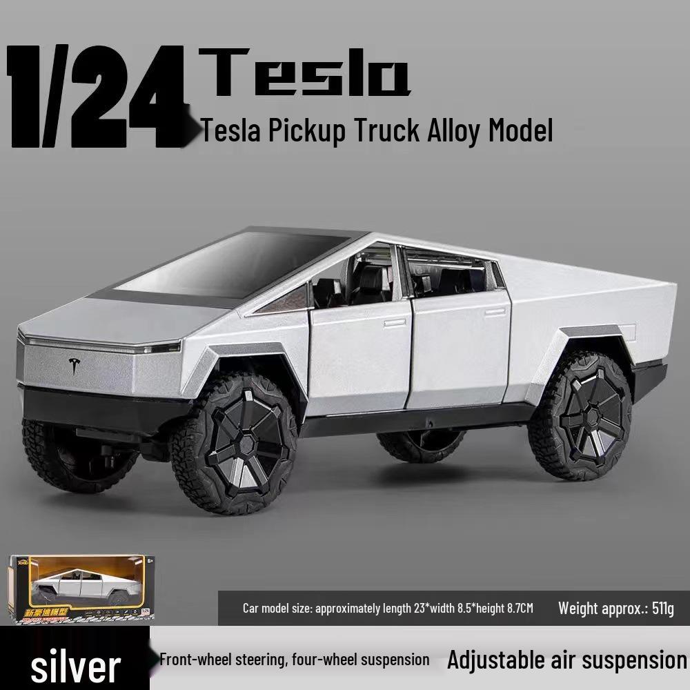 

1:24 Модель из сплава Tesla Cybertruck – Игрушечный пикап-кибертрак