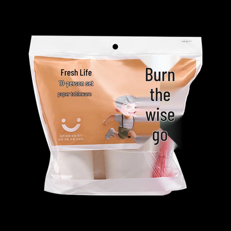 

Fresh Life 10-Person Disposable Paper Dinnerware Set