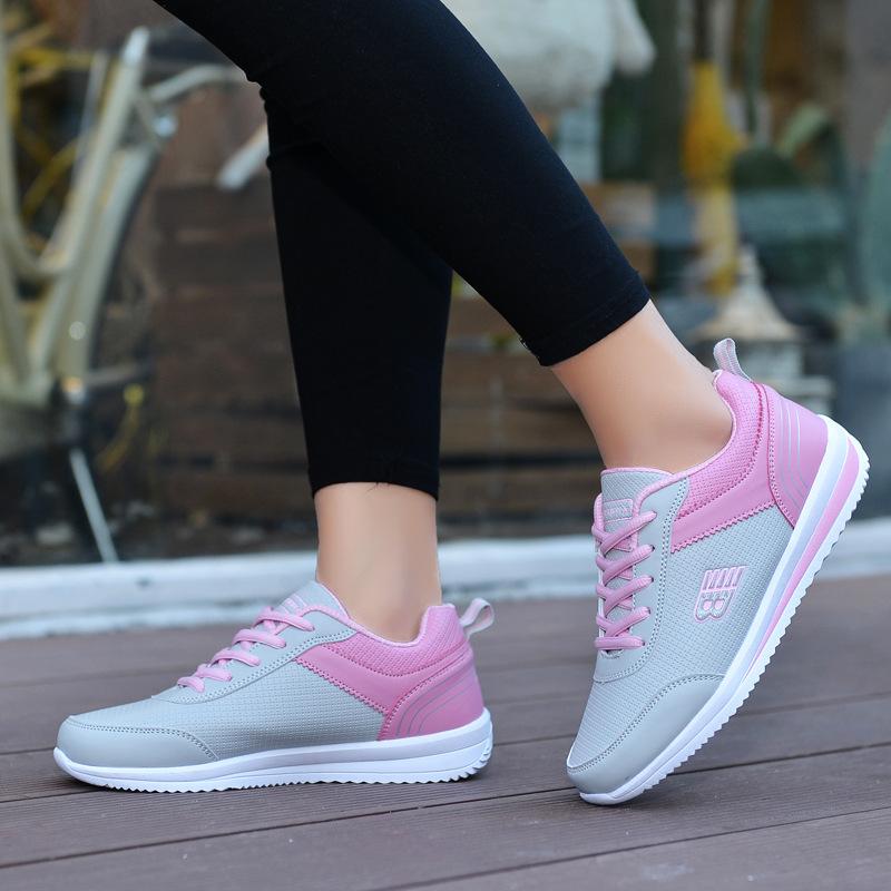 Large size black sneakers women's autumn and winter leather casual shoes student travel running women's shoes