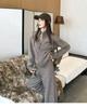 7766 Cozy Sweater & Long Pants Set - Versatile Zipper Cardigan for Autumn/Winter