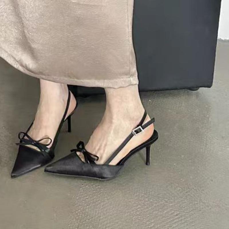 Fashion Pointy Single-shoe Women Design Spring Stiletto Sandals French with Skirt Temperament High Heels Kawaii Shoes Zapatos De Mujer