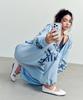 ASIF CALIE Spring Graphic Wide Pants Skyblue
