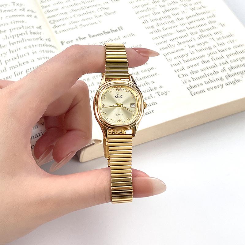 Niche High-End Calendar Women'S Watch, Small Student Exquisite Light Luxury High-Value Waterproof Quartz Watch