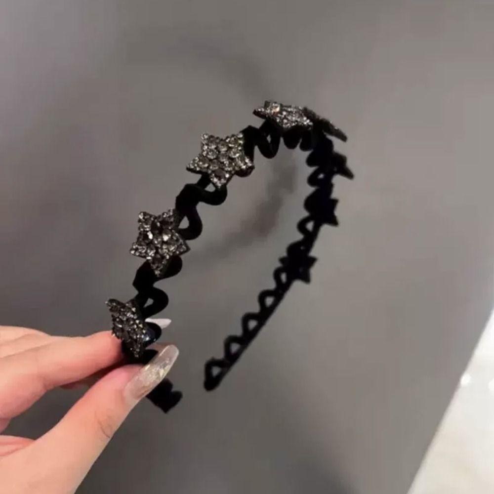 

Волнистая повязка на голову Звезда с зубцами Повязка для волос с бабочкой Сладкий обруч для волос со стразами Девочки Style D