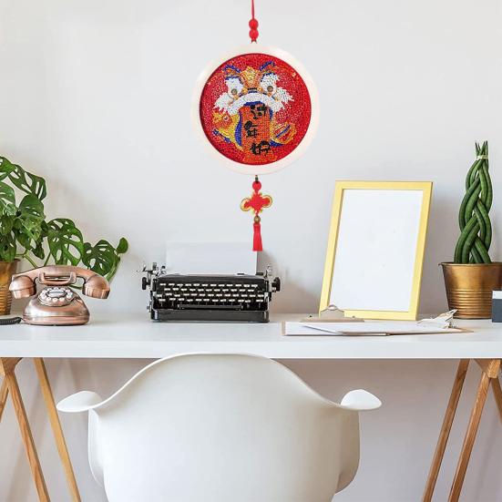 

1 компл. DIY горный хрусталь картина кулон комплект яркие цвета горный хрусталь китайский узел кулон ремесло для новогоднего украшения