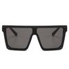 Große quadratische Sonnenbrille für Damen und Herren, flache Oberseite, modische Gläser, einteilige Sonnenbrille