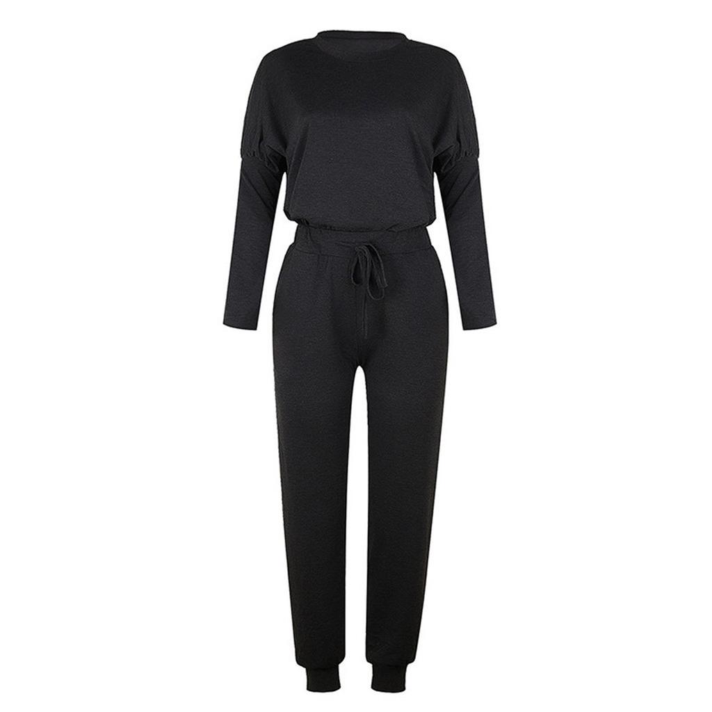 Women Fashion Pullover Long Sleeve Bandage Loose Pants Sweatsuits