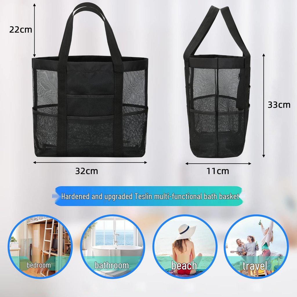 Mesh Shower Caddy: Travel Tote for Bathroom Storage, Toiletries, and Swimming Gear