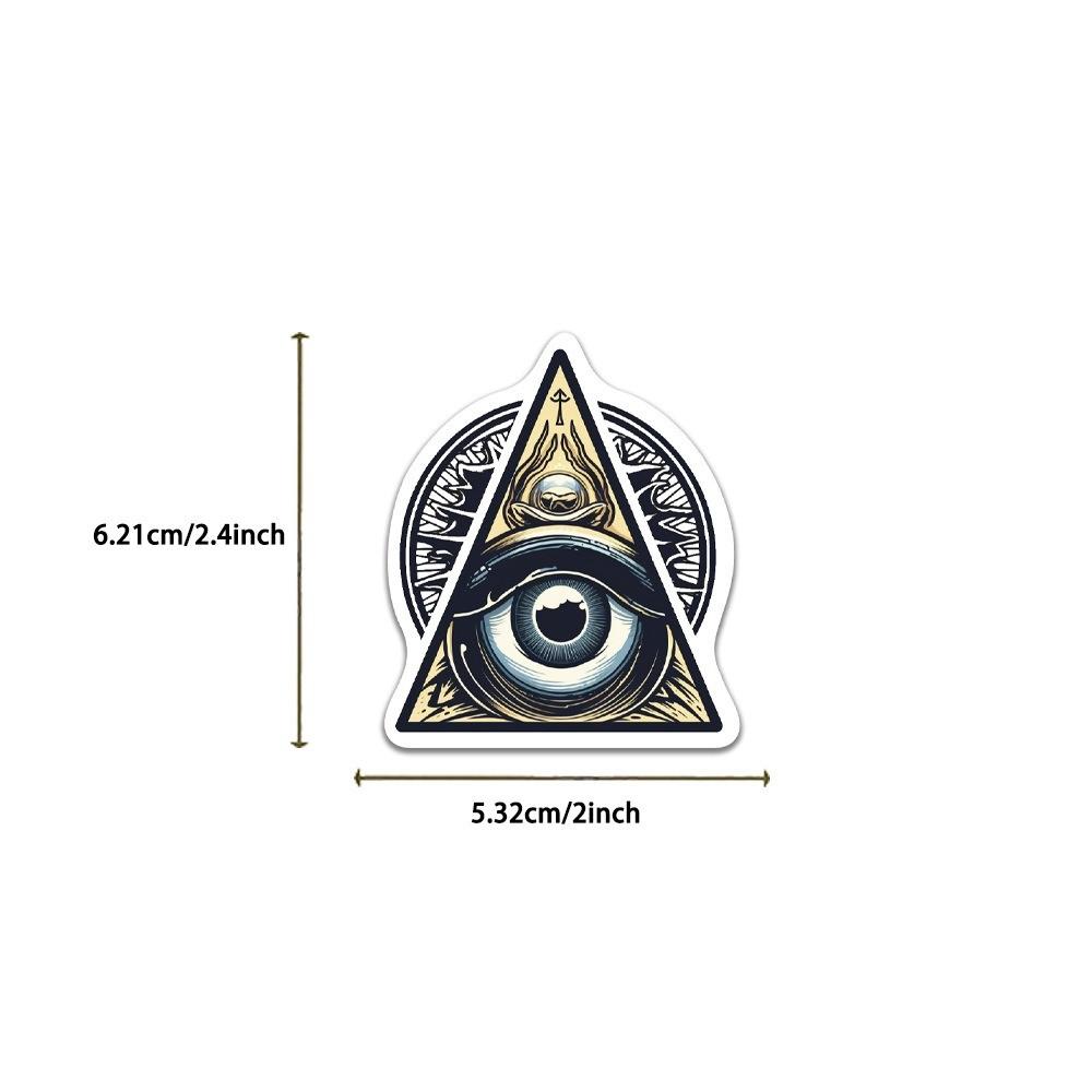 50-Piece All-Seeing Eye Stickers - Personalized Waterproof DIY Decor for Guitar, Notebook & Luggage