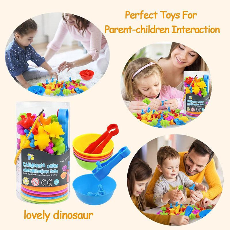 Montessori Animal Sorting Sensory Toys Rainbow Counting Color Matching Fine Motor Training Kids Activity Games For 3-6 Years Old