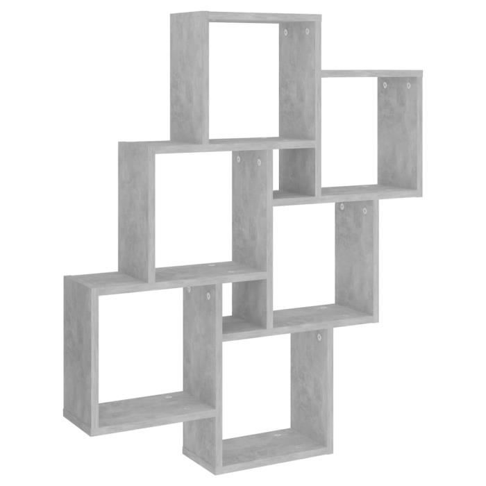 VidaXL Étagère cube murale Gris béton 78x15x93 cm Aggloméré