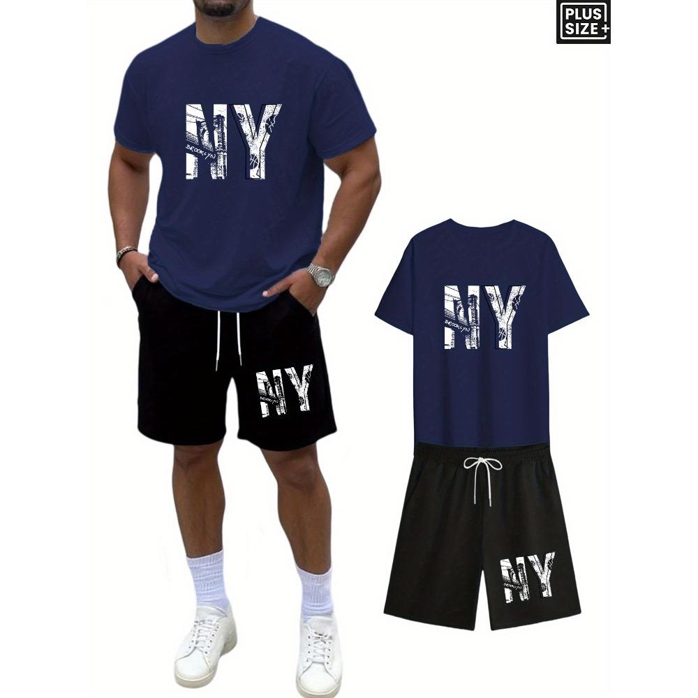 Men s Regular Fit Short Sleeved Knee Length Drawstring Shorts with Fashionable and Comfortable Design, Stylish Appearance and Plus Size S