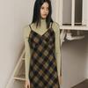 Eiaenlei Ar_Irregular Plaid Suspender Dress