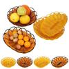 Plastic Food Plate Woven Fruit Tray New Bread Basket  Breakfast Cake Snack