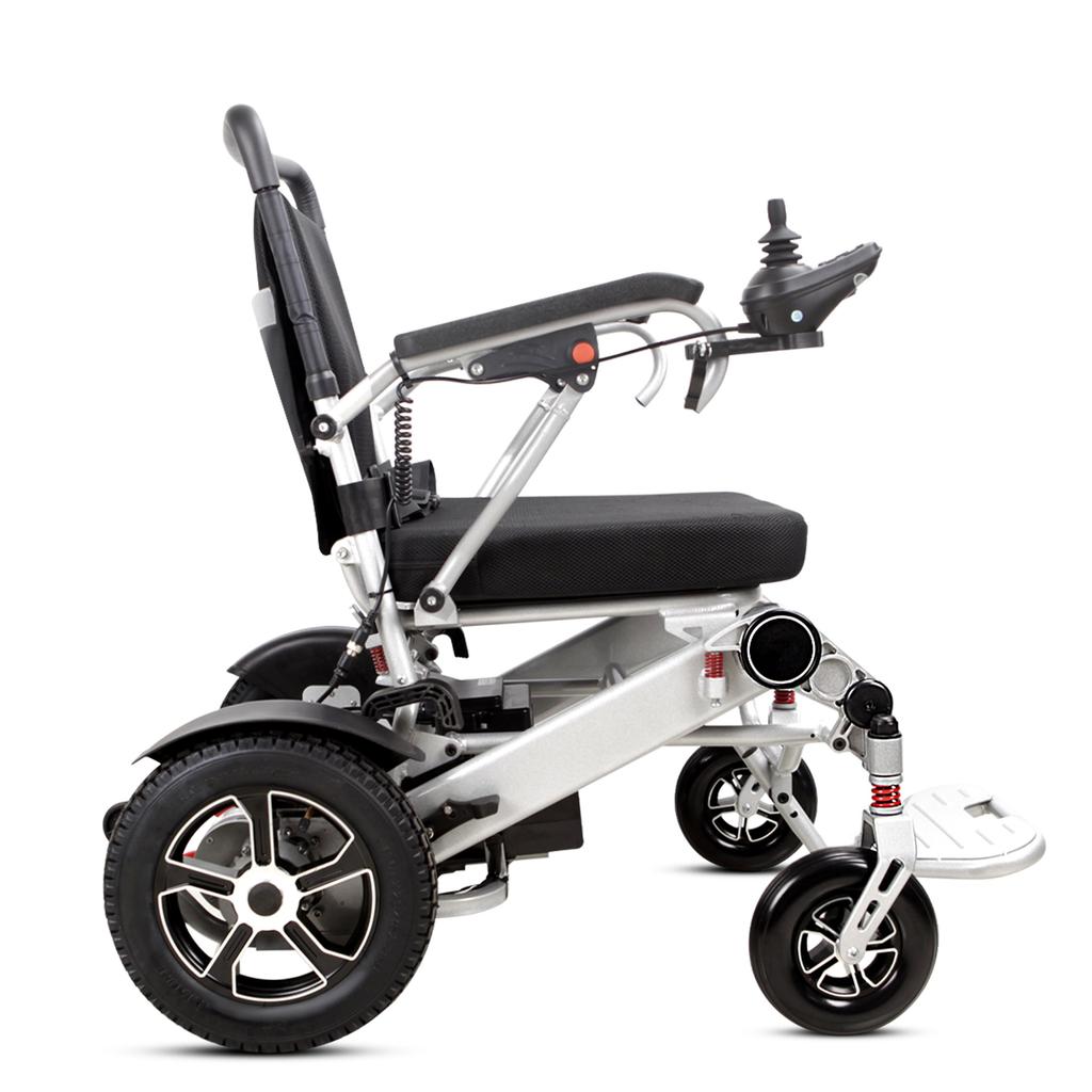 WEYRAL 207 Sicherer Elektrischer Rollstuhl 350W*2 Doppelmotor 12Ah*2 Doppelbatterie 150KG Last Aluminiumlegierung 40KM Reichweite Faltbar Für Ältere Menschen