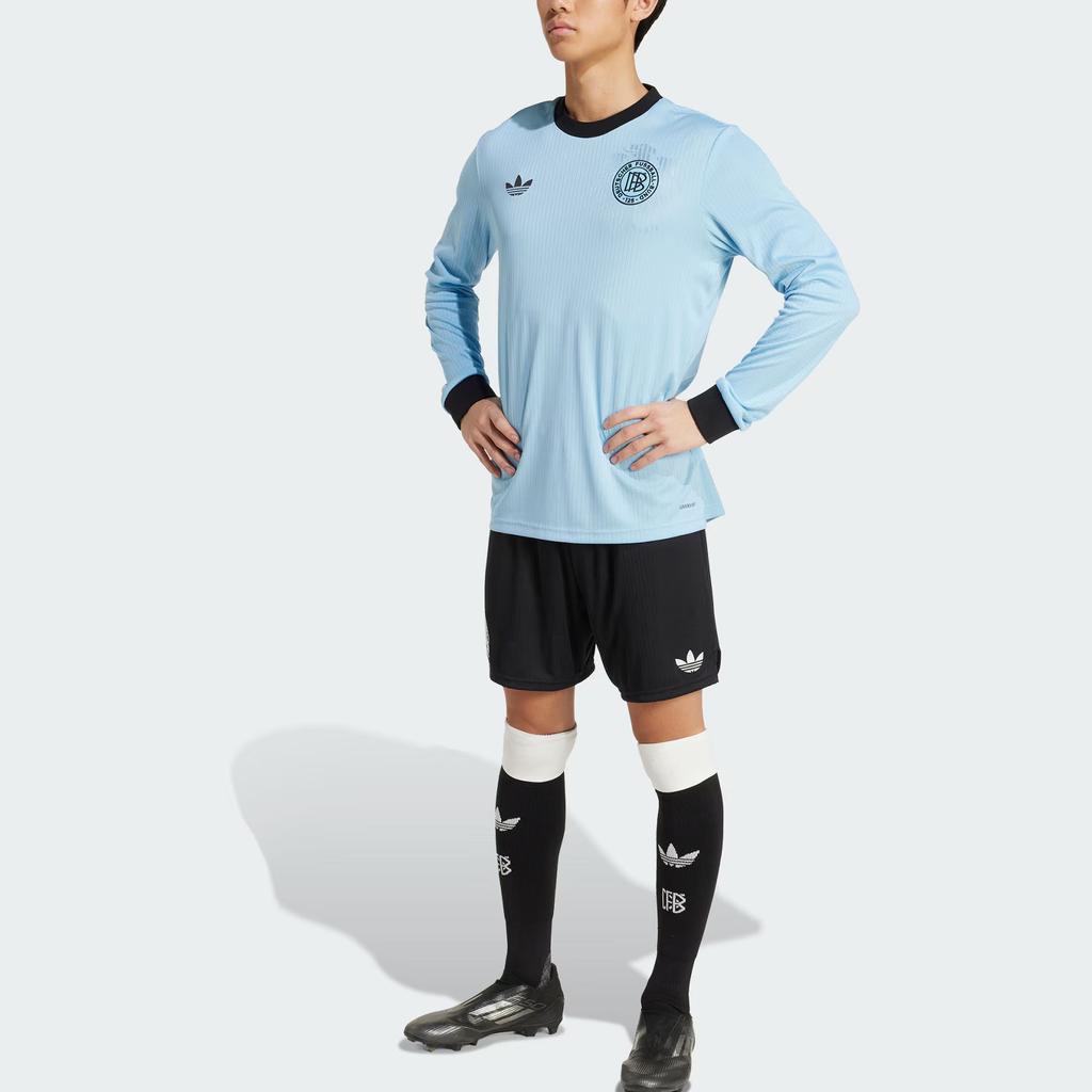 Adidas Originals ANNIVERSARY SS25 Soccer Jersey Men's Clear Blue/Black JY0236-