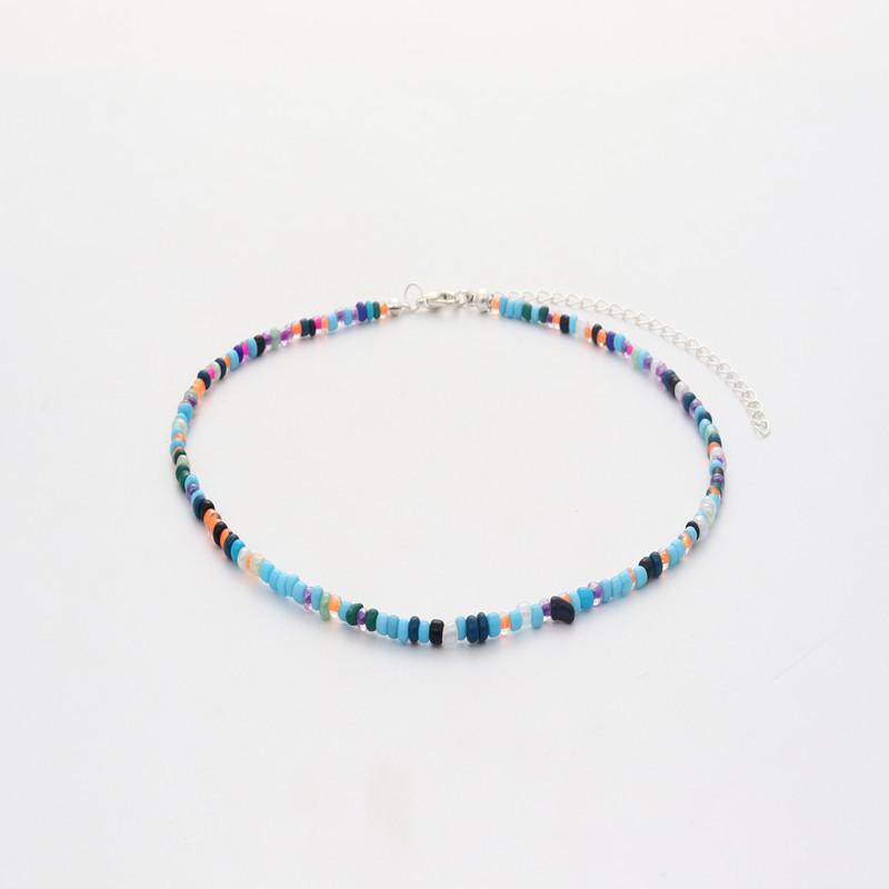 

Ожерелье ручной работы из разноцветных рисовых бусин в стиле бохо - европейский и американский стиль, универсальный модный аксессуар