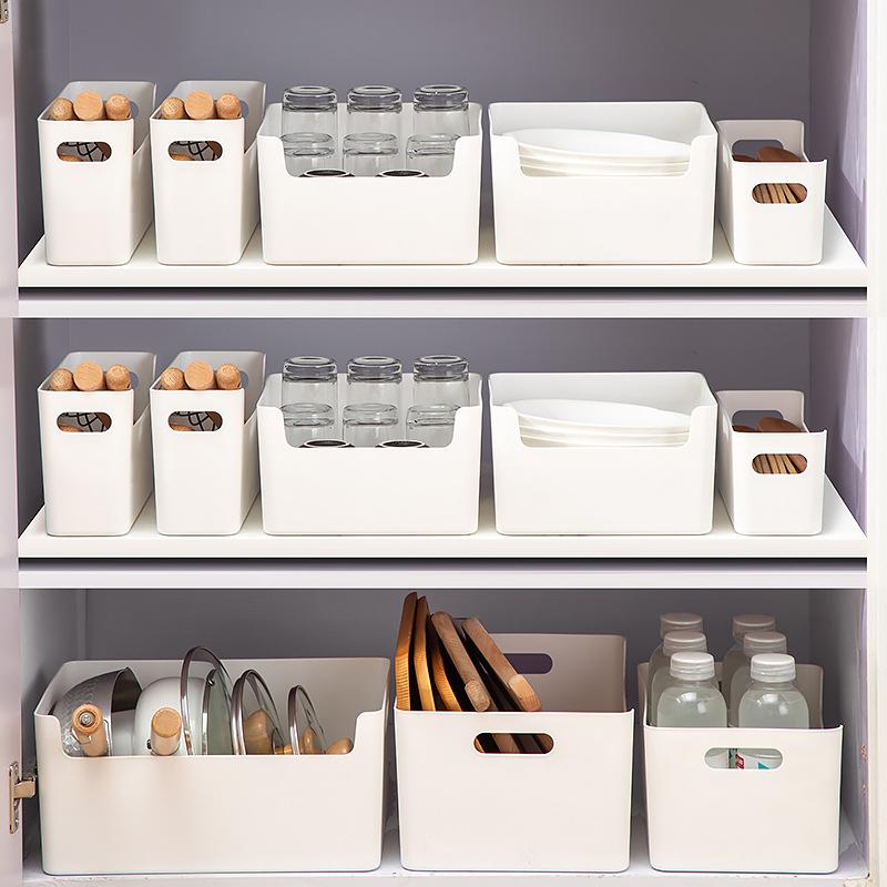1PC Plastic Sundries Storage Box for Kitchen Bathroom Desktop Cosmetic Sorting Basket Cupboard Spice Drawer Stationery Organizer