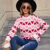 Love Lover Crew Neck Pullover Small Peach Heart Sweater Women