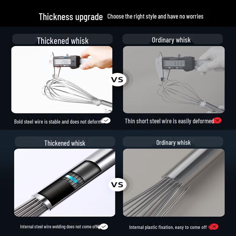 Huabeishi 304 Stainless Steel Manual Whisk