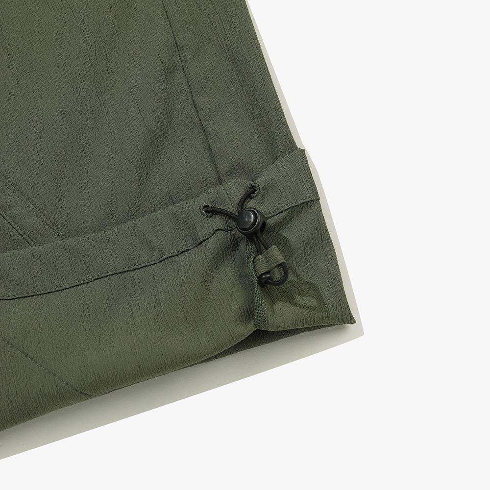 Diadora Micro Pleated Hooded Anorak Jacket Khaki
