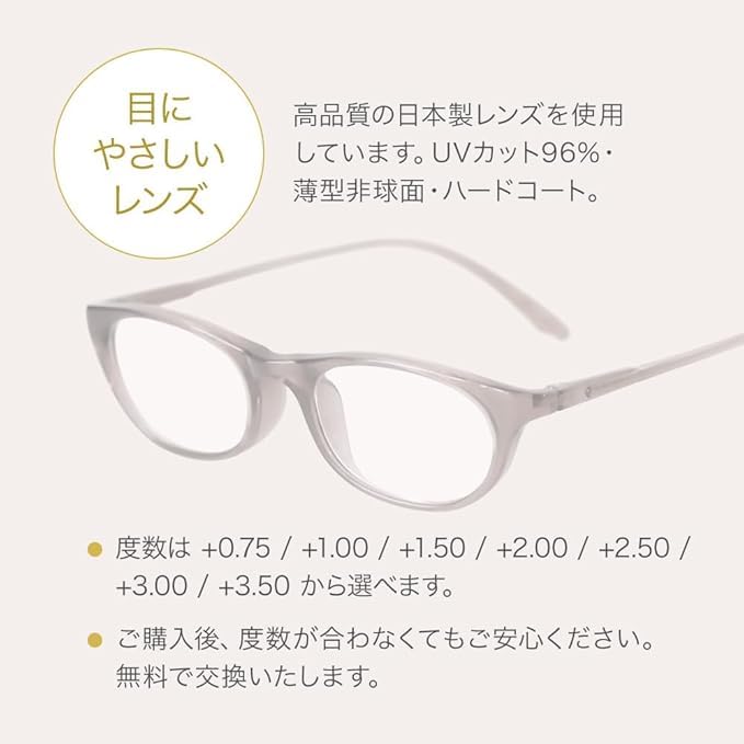[Opti-Euro] Made In Japan Soft Senior Glasses Reading Glasses Lightweight Domestic Sabae-made Eyeglasses UV Protection Aspheric Lenses Elastic Unisex