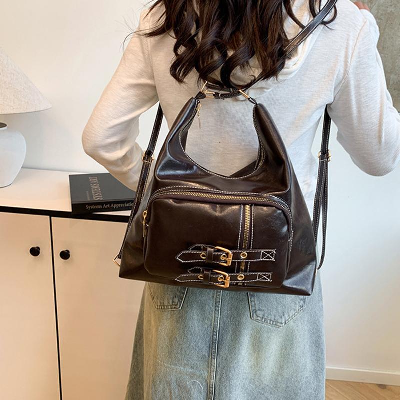 Fashion PU Leather Shoulder Bag Multifunctional Large Capacity Crossbody Bag Casual Underarm Bag Women KTB