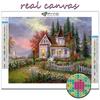 Diamond Painting Forest Hut Embroidery Cross Stitch Rhinestone Home Decor