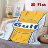 Vintage Gulf Oil Logo 2D Flat Pattern Flannel Blanket High quality All Seasons Warmth and Comfort Perfect for Christmas Gifts.MMT0918209