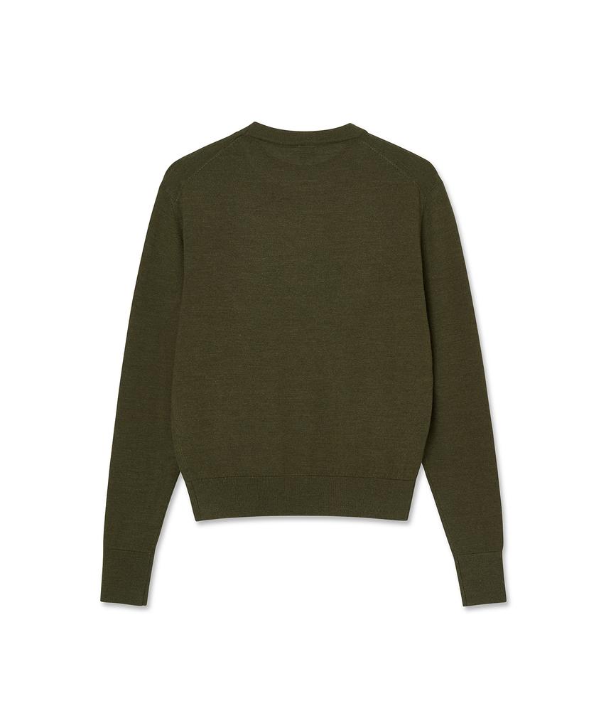 IOLO Women'S Wool Silk Crew Neck_Khaki