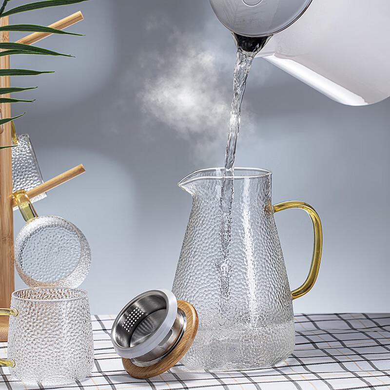 Beiyipin Hammered Glass Cold Water Pitcher Set