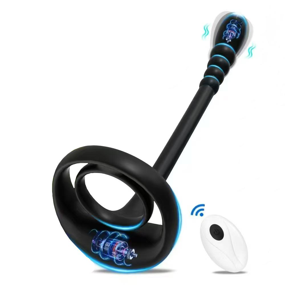 Cock Ring Prostate Vibrator Testicle Massage APP Bluetooth Anal Butt Plug Penis Ring  Delay Exerciser Adult Sex Toy for Men