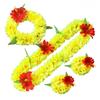 Beach Party Floral Necklace Set 4PCS Artificial Flower Lei for Adults Kids Photo Prop