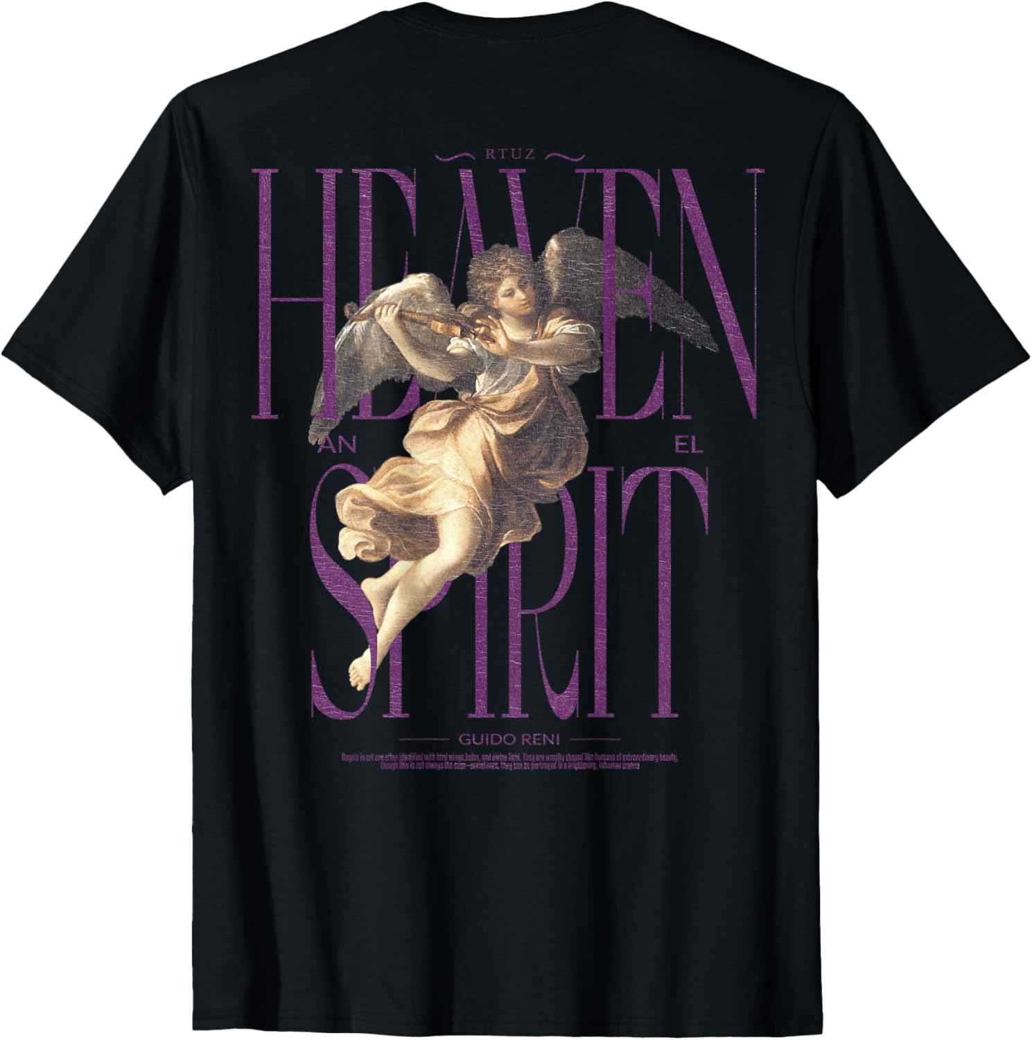 

Hip Hop Vintage Edgy Urban Y2K Back Print Streetwear Angel T-Shirt 5XL різнокольоровий