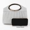 Women's Pleated Cross-body Clutch: Small Evening Shoulder Bag for Weddings and Banquets.