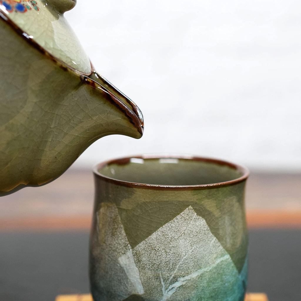 Waza No Kura Kutani Ware Silver Light Brand Japanese Perfect Gift for 77th Birthday Teacup, Glaze, Blue, Ceramic, Name, Tableware, Teacup,