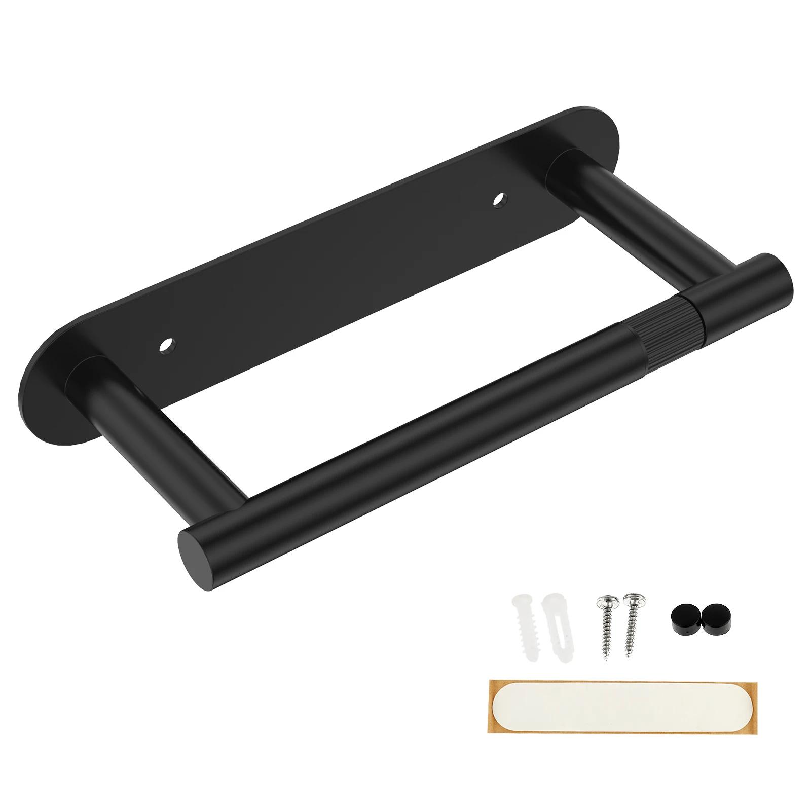 

Paper Towel Holder Stainless Steel Tissue Roll Hanger Bathroom Wall Mounted Towel Self Adhesive Toilet Storage Rack чорний