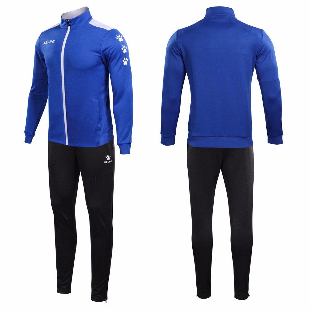 Kelme Sportswear Jacket Training and Running Wear Men's Tracksuit, Set, & Pants, (Blue, Large)