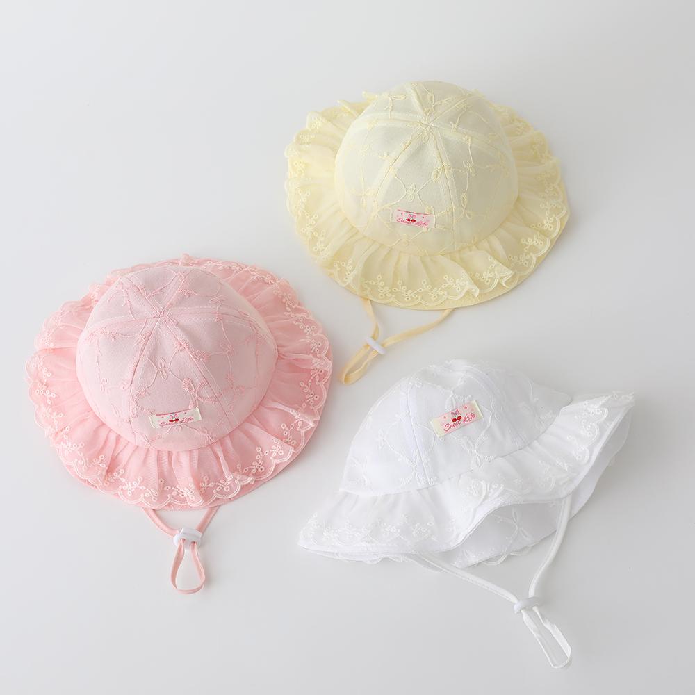 Lace Baby Girl Hat Summer Bows Kids Bucket Hats for Girls Sweet Baby Sun Hats Child Panama Cap Toddler Infant Caps 1-3Y