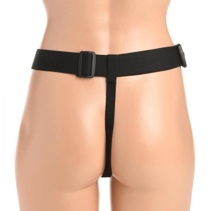 Ensemble prostatique avec harnais - Master Series - P-Spot Plugger - Silicone noir - Conception anatomique