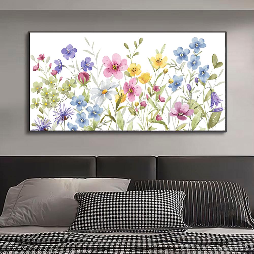 Coloful Watercolor Wildflower Art Flowers Posters Leaves Botanical Canvas Prints Painting Wall Art Picture Living Room Bedroom Office Decor