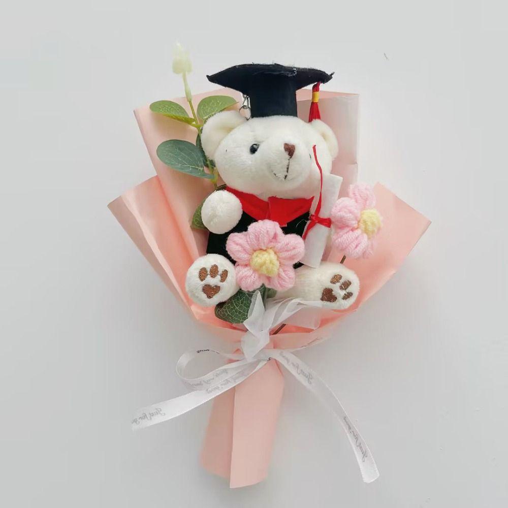 Graduation Season Little Bear Crochet Bouquet Mini Bear Bouquet School Graduate Gifts