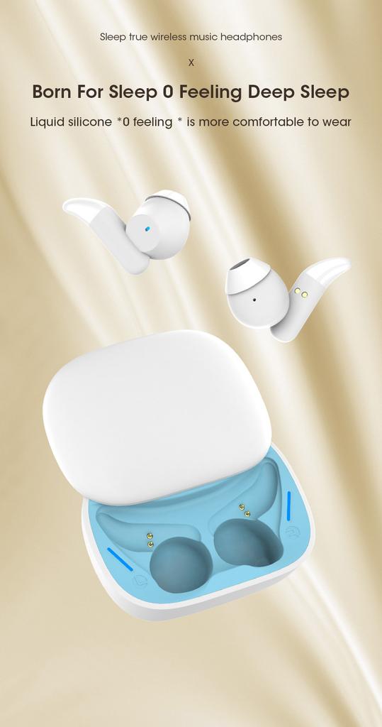 Wireless Sleep Earbuds Bluetooth 5.3 TWS Earphones Invisible Noise Reduction Comfortable Headset with Microphone