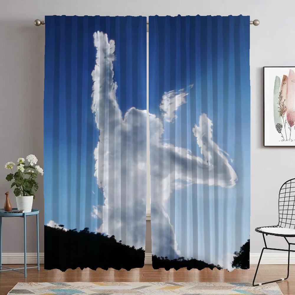 Anti-mosquito Curtains for Camera Cloud Shades Modern Living Room Curtains 2 Pieces Blackout Curtain Halloween Decoration Child