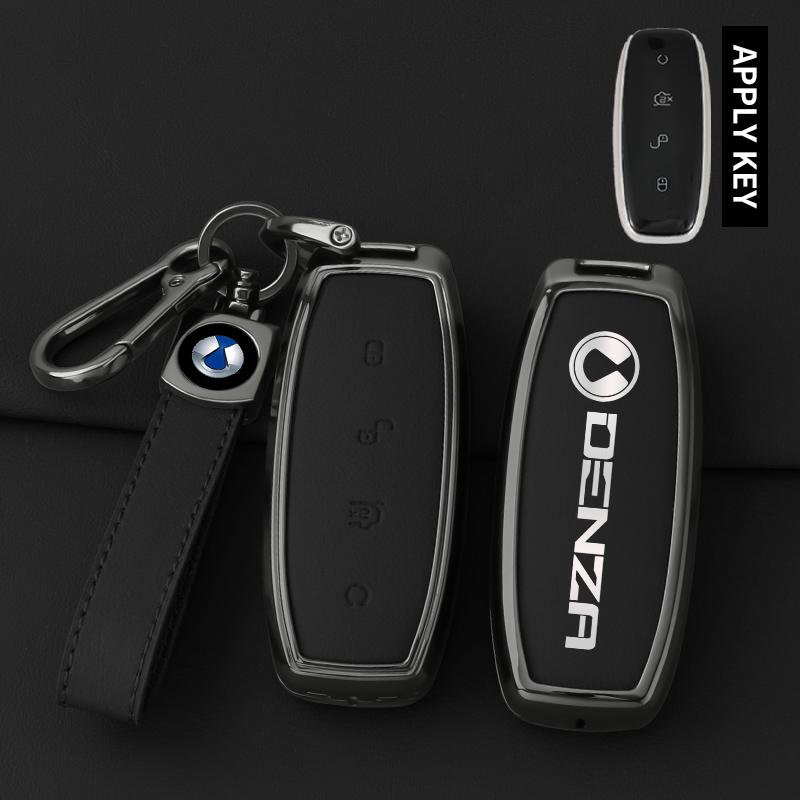 Car Smart Remote Key Fob Cover For Denza D9 Dm-I Great Wall Pickup Truck Key Cover Zinc Alloy Leather Protective Case