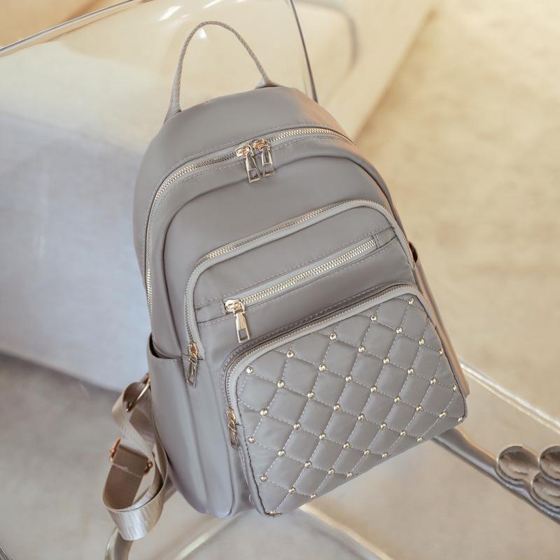 Korean Style Women's Large Capacity Diamond Pattern Backpack