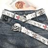 Y2k Skull Belt Jeans Decor Pu Cross Waistbands Simple Skeleton Belt  Female/Girls