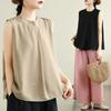DIMANAF 2026 Summer New Plus Size Women Tank Vest Loose Sleeveless Tops Casual Solid O-Neck T-shirt